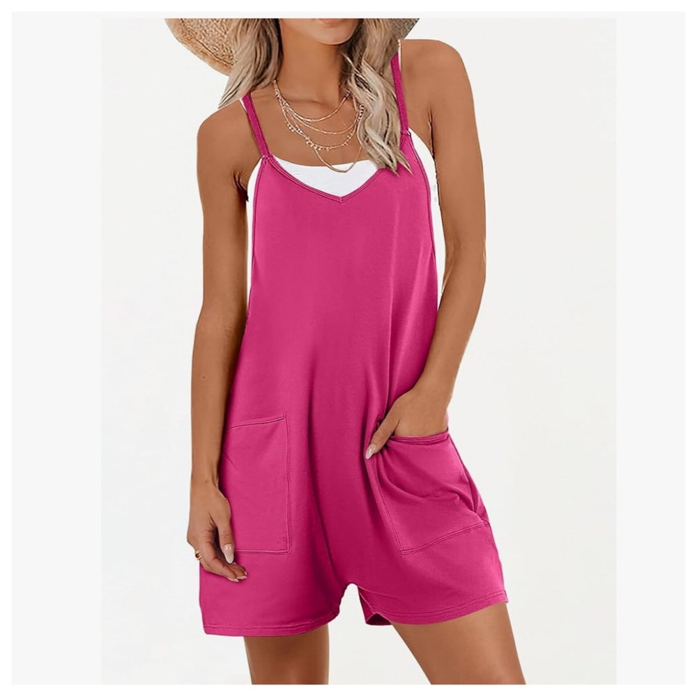 ANRABESS Sleeveless Romper in PINK Size LARGE NEW